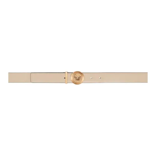 VERSACE Medusa Head Pin Clasp Leather Belts Women's Beige 3cm VERSACE Медуза Голова Шпилька Кожаные ремни Женские Бежевый 3 см