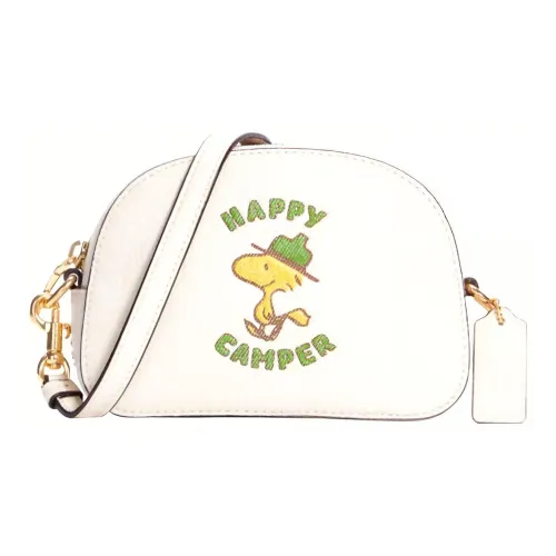 COACH PEANUTS Collaboration Serena Коровья кожа Сумка через плечо Мини Женская Белая