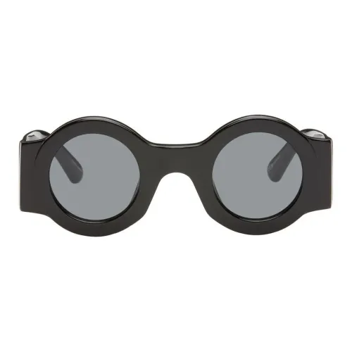 DRIES VAN NOTEN Ацетат Круглые Солнцезащитные очки Мужские Черные