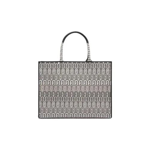 Furla Opportunity Жаккардовая ткань Тоут Сумка Сумка для покупок Сумка Большая Женская Серого цвета