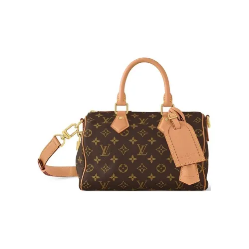 LOUIS VUITTON Speedy Коровья кожа Подушка Сумка Сумка через плечо Сумка Мужская Коричневая