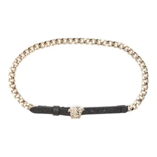 VERSACE Medusa Buckle Chain Link Glitter Belt Logo Chain Waistband Baby Gold 1,5CM ВЕРСАЧЕ Медуза Пряжка Цепь Линк Блестящий Логотип Ремешок на Талию Детский Золото 1,5CM