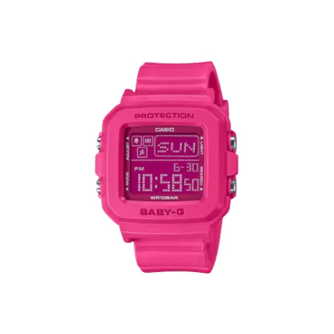 CASIO Baby G Кварцевый механизм Смольный ремешок Часы Унисекс Розовый циферблат