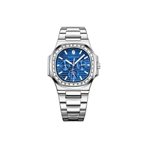 SAPPHERO Элегантность Ромб Мужские Кварцевые Механические Часы с Ремешком из Нержавеющей Стали Белый Циферблат