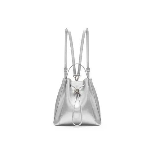 MUVA Коровья кожа Multiple способа переноски Рюкзак Женская Натуральная кожа Ведрообразная сумка Средний размер Женская