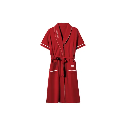 ROUKEER Красный Женские Банные халаты