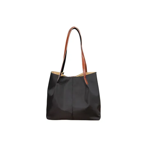 TTaG．baG Текстура Саржа Нейлон Холст Тоут Сумка Сумка для покупок Сумка через плечо Женская Яшма Хаки Черный