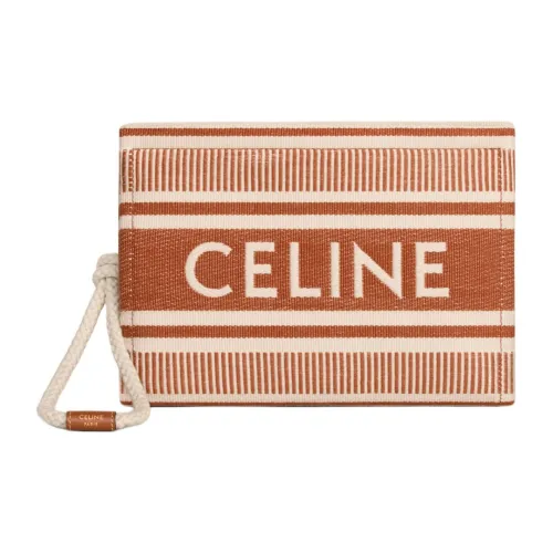CELINE Ткань Клатч Женские Охра