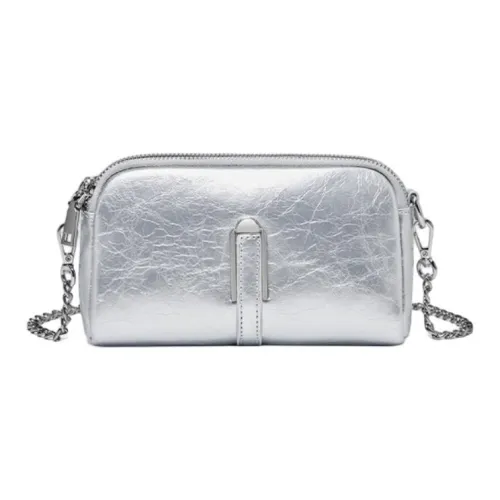 MARINO ORLANDI Сумка через плечо из коровьей кожи с синтетической кожей маленькая женский серебряный