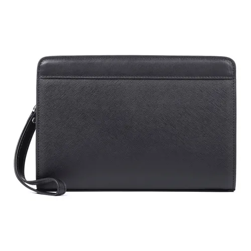 PESASRIE Клатч из коровьей кожи спилок с лицевой коровьей кожей стандартный мужской черный