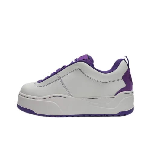 M26D Slip-resistant Abrasion-resistant Low-top Skateboard Shoes Unisex White Purple M26D Противоскользящие Износостойкие Низкие Кеды для Скейтбординга Унисекс Белый Фиолетовый