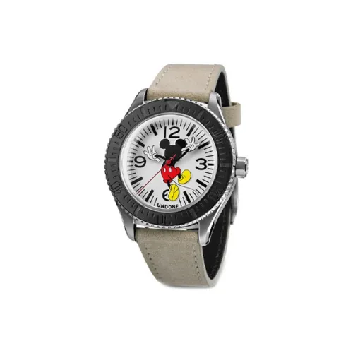 UNDONE Микки Маус Автоматический Механический Механизм Кожаный Ремешок Часы Мужские Белый Циферблат