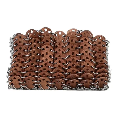 Paco Rabanne Деревянная и Металлическая Сумка через плечо Унисекс Коричневая