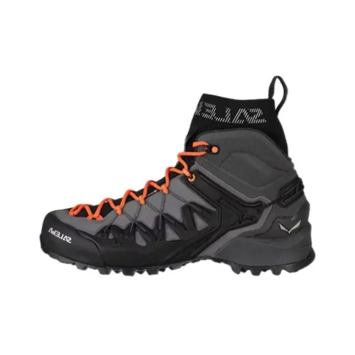 SALEWA Wildfire Edge MID Gore TEX® Противоскользящая Устойчивая к износу MID Топ Скалолазательная обувь Мужская Черный Серый Красный