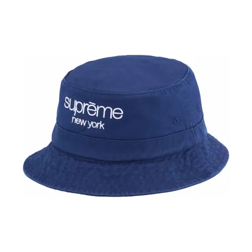 Supreme Cotton Bucket Hats Унисекс Синий