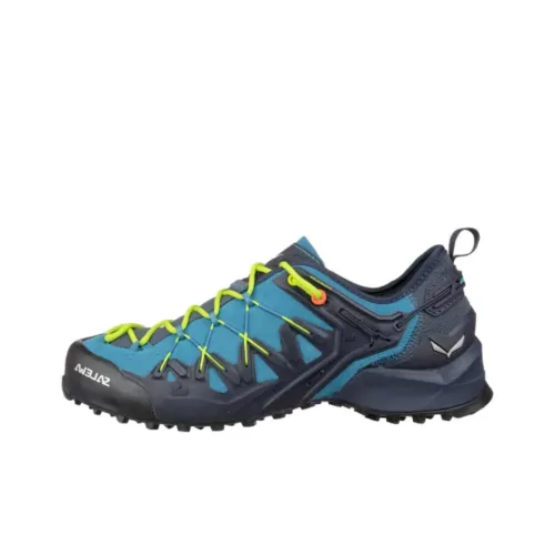 SALEWA WILDFIRE Edge Устойчивый к истиранию Отскок Низкий Топ Походная обувь Мужская Синий Желтый