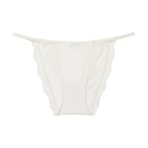 Victoria's Secret Pink Dream Angels Цветочный Кружевная отделка с низким поясом CW Стринг Женские 1 шт Кокосовый белый