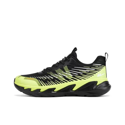 Warrior Oтскок Устойчивый к истиранию Низ Резистентный Низкий Топ Повседневный Мужской Черный Неон Зеленый