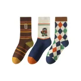 3 пары (Кофейный цвет + Рюкзак Медвежонок + ромб)