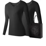 Комплект из 2 предметов (Ночной Черный + Ночной Черный) Mila Bi Термо/Аминокислотная смесь/Кружево Двойной-обратный воротник