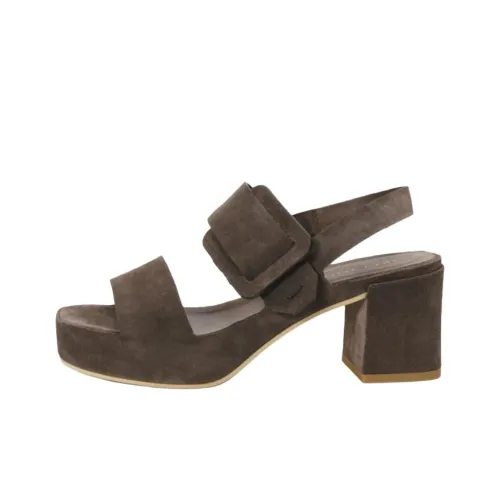 DEL CARLO One Ремешок Сандалии 6 см Женские Коричневый