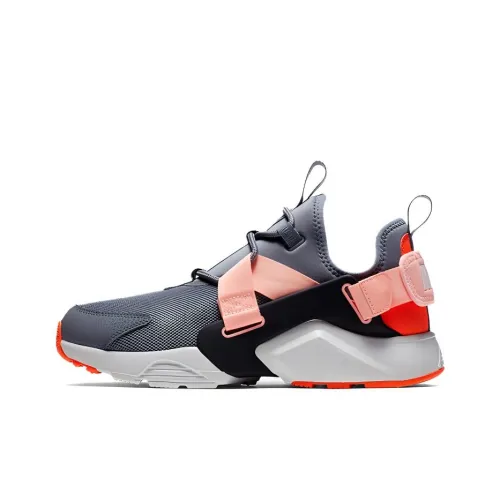 Nike Air Huarache Шок Абсорберы Противоскользящие Устойчивые к Износу Низкий Топ Беговые кроссовки Женские Серый Красный