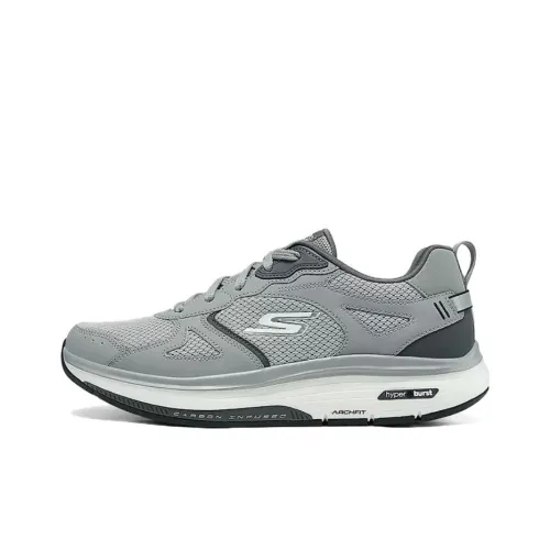Skechers MEN'S GO WALK Амортизация Покрытие Отскок Низкий Топ Повседневные Беговые кроссовки Мужские Серые