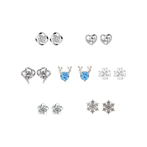 Серьги-гвоздики из серебра 925 пробы DJIN женские