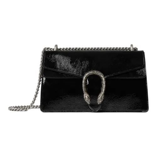 GUCCI Dionysus Лакированная кожа Сумка через плечо Сумка на плечо Женская Черная