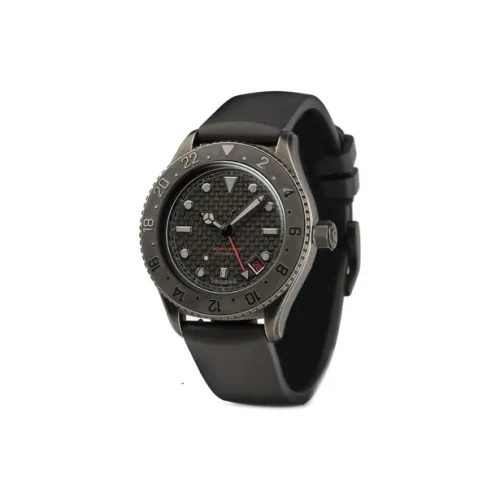 UNDONE Автоматический Механический Механизм Резиновый Ремешок Часы Мужские Черный Циферблат