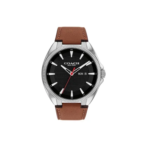COACH JACKSON Collection Мужские часы Кварцевый механизм Кожаный ремешок Черный циферблат