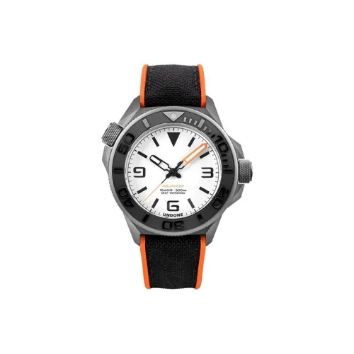 UNDONE Автоматический Механический Механизм Резиновый Ремешок Часы Мужские Белый Циферблат