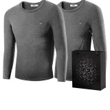 Набор из 2 шт (Темный конопля серый + Темный конопля серый) тонкий теплый бархат / удобный круглый шея / вышитая версия логотип волк