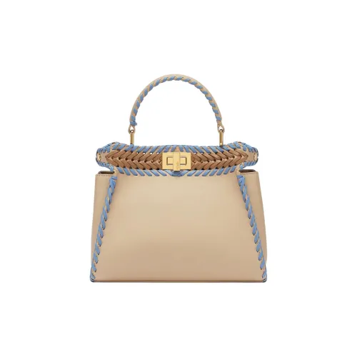 FENDI Peekaboo Сумка через плечо из телячьей кожи мини-сумка женская бежевая