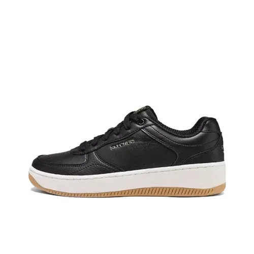 Skechers Court Classics Амортизация Легкий Поддержка Низкий Топ Скейтбординг Кроссовки Женские Черный