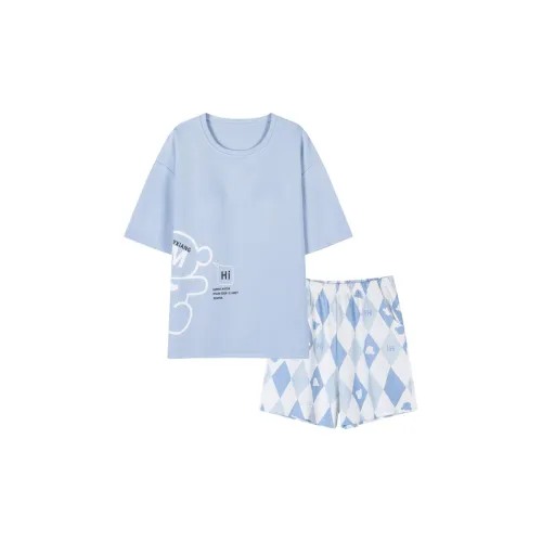 H YXIANG Пижамный комплект женский пыльно-синий