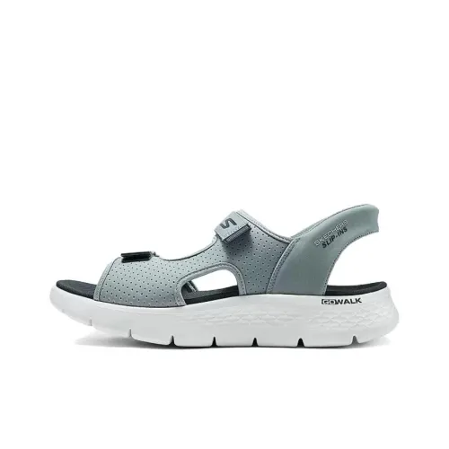 Skechers Go Walk Flex One Strap Sandals Gray Blue Men's