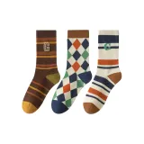 3 пары (Кофейный цвет + ромбический + белая полоска)