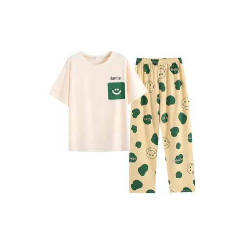 CAIHENGTONG Пижамный комплект Женские Смайлик Карман