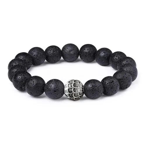 Yu Yin Вулканический камень Сплав Новый китайский стиль Браслет с бусинами Мужской