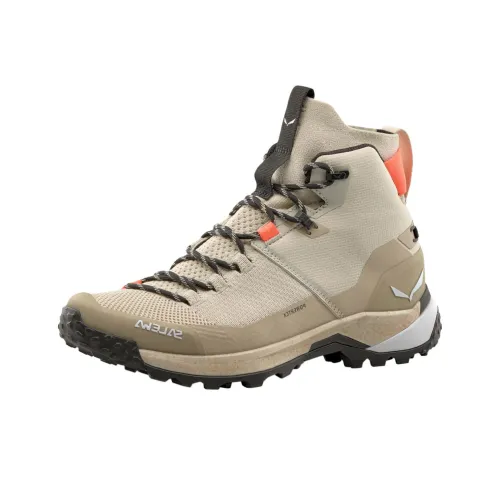 SALEWA Амортизация Противоскользящий Устойчивый к истиранию Водонепроницаемый MID Топ Походная обувь Женские Экрю