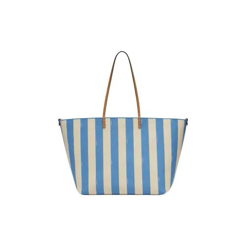 FENDI Жаккардовая ткань Тоут Сумка Сумка для покупок Сумка Большая Женская Светло-синяя