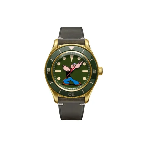 UNDONE Hercules SAILOR Автоматический Механический Механизм Кожаный Ремешок Часы Мужские Зеленый Циферблат