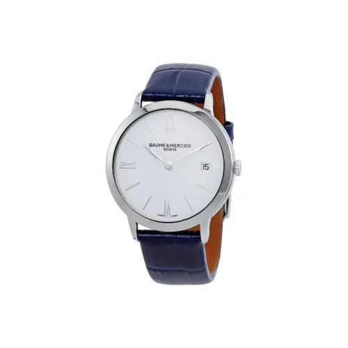 Baume Mercier Classima Collection Кварцевый механизм Женские часы 36 мм Белый циферблат Корпус из нержавеющей стали Кожаный ремешок
