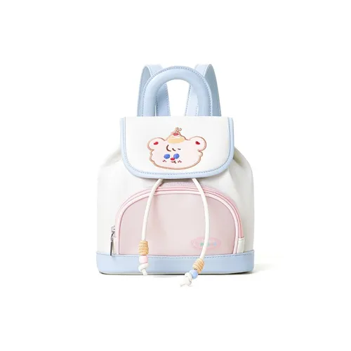 Sound For Life Синтетическая кожа Рюкзак Средний Женская Белый Синий Белый Розовый