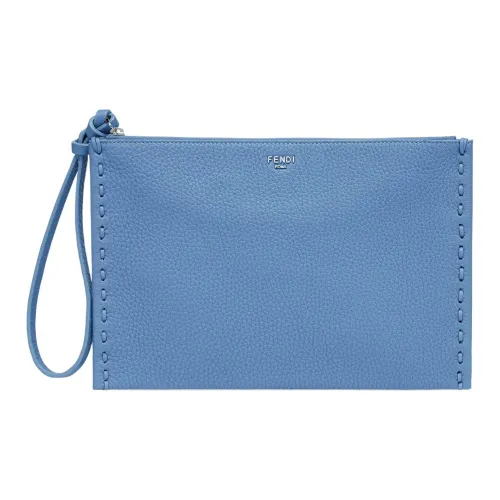 FENDI Peekaboo Телячья кожа Клатч Женский Светло-синий