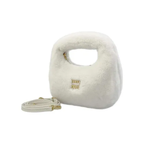 MIU MIU Wander Series Овечья шерсть Кожа Сумка через плечо Сумка Женская Белая