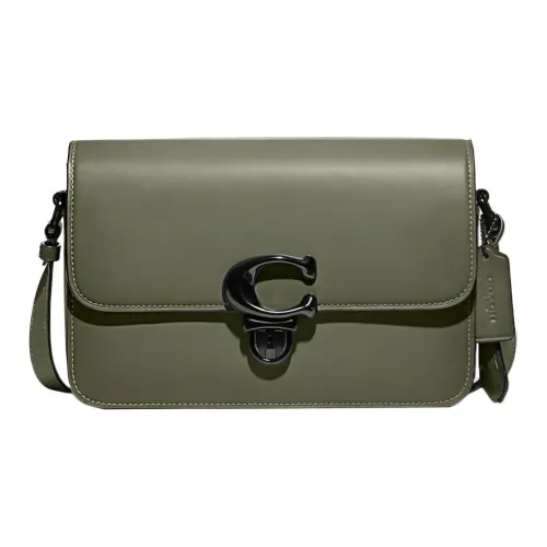 COACH Studio Кожа Маленькая Квадратная Сумка Camera Сумка Сумка через плечо Средняя Женская Армейский зеленый