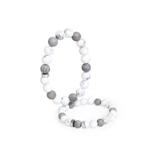 FOUNDIN Белый Бирюзовый Матовый Серебряный Линия Камень Браслеты Унисекс