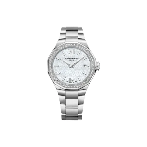 Baume Mercier Кварцевый механизм Женские часы 36 мм Серебристый циферблат Корпус из нержавеющей стали Ремешок из нержавеющей стали